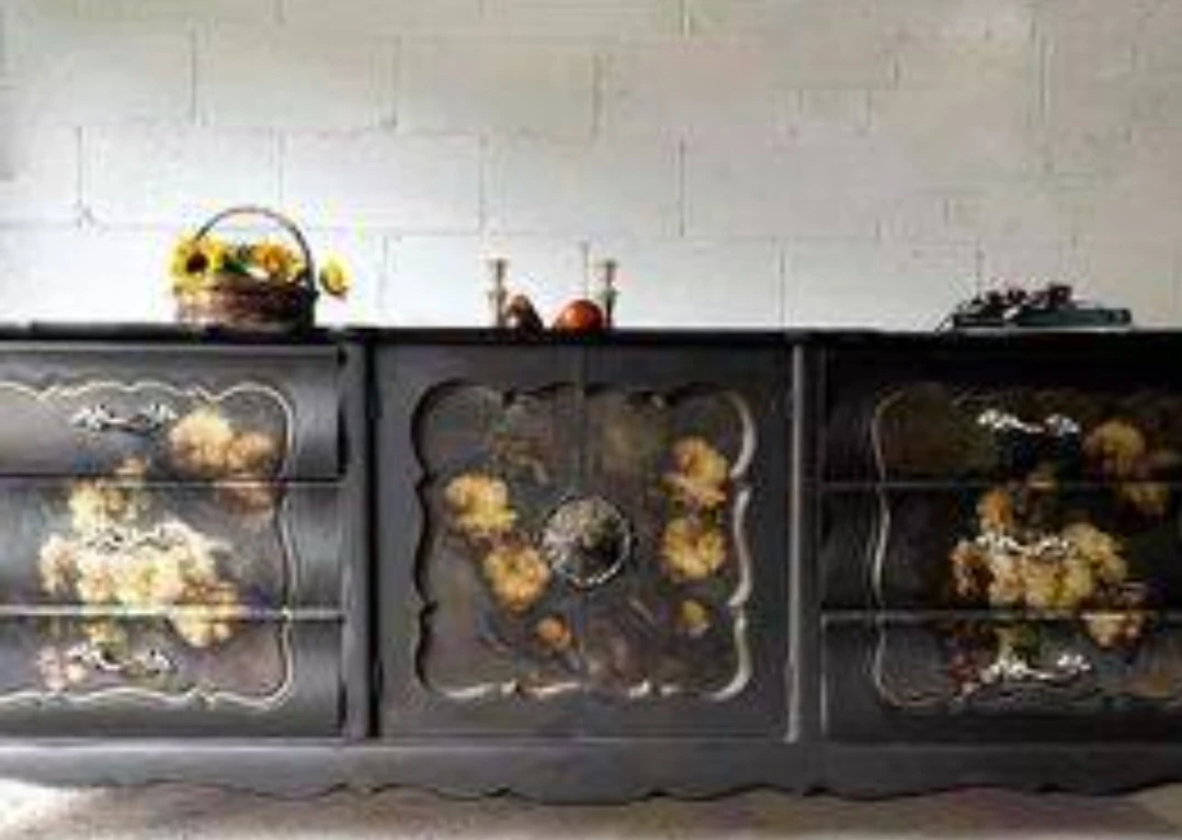 Large 9 drawer dresser refinished thumbnail