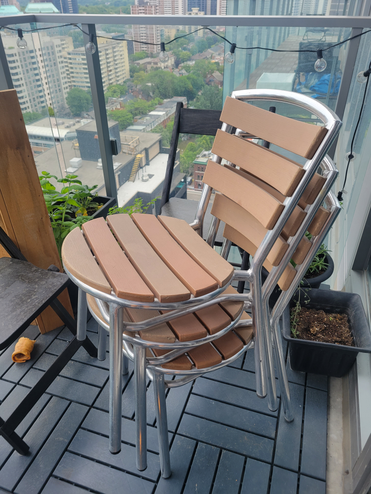 3 patio chairs sold as set