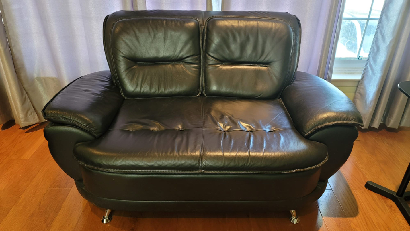 Leather Love Seat Sofa - Moving Sale thumbnail