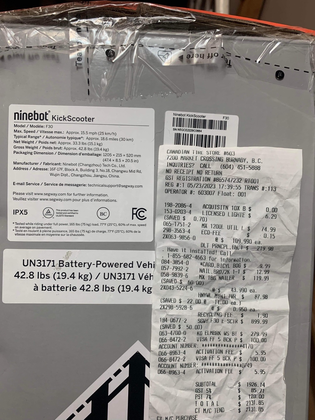 SEALED NINEBOT E-SCOOTER - photo 3