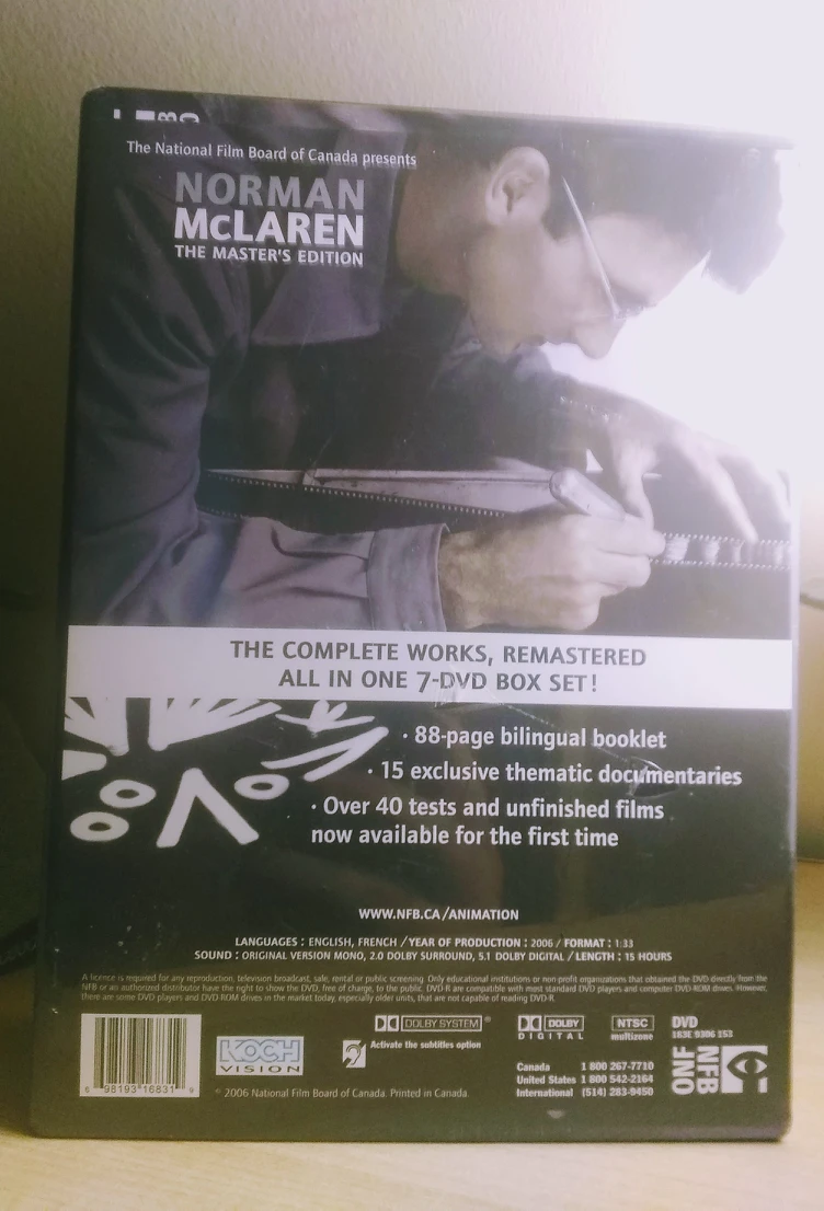 Norman McLaren NFB collection 7 DVD set unopened - photo 3