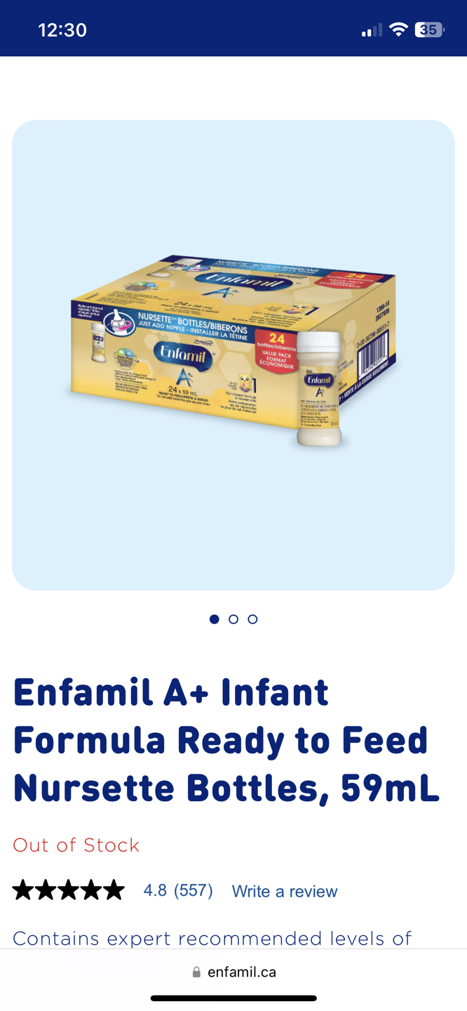 Enfamil a+ 59ml x 24pack