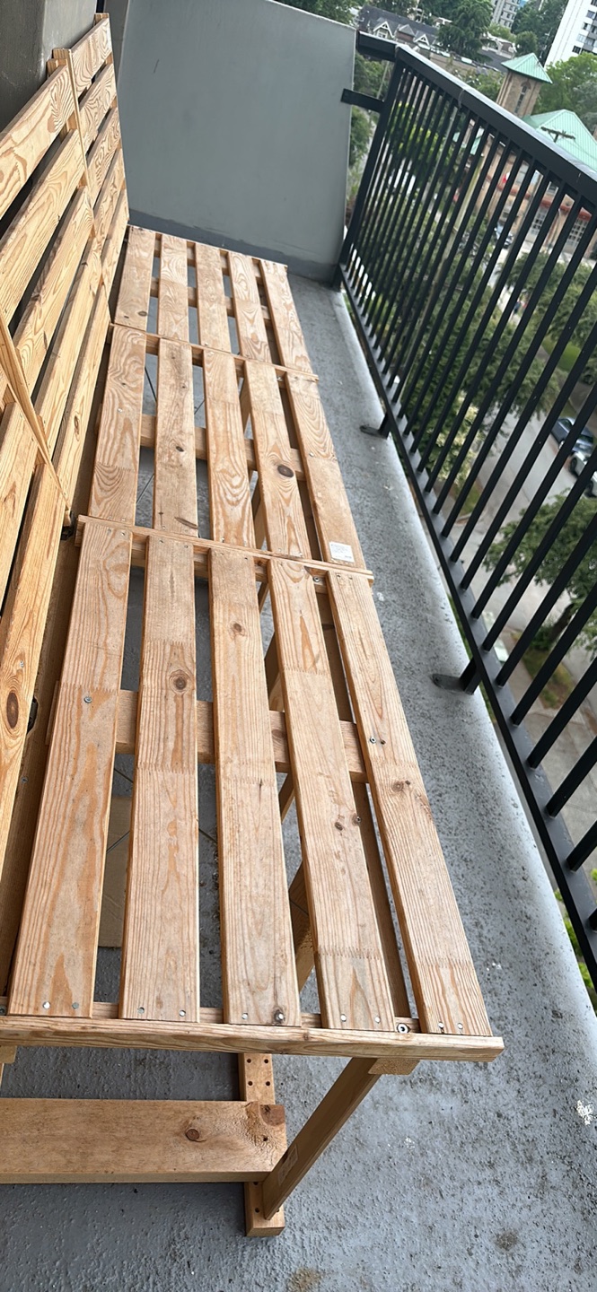 Long wooden bench - photo 2