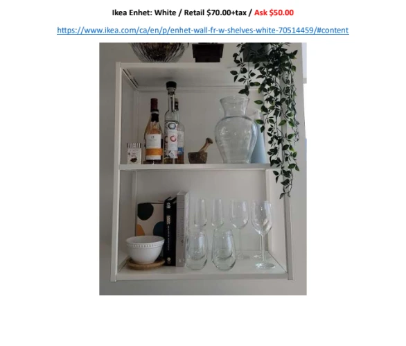 MOVING SALE: Kitchen Shelf: Ikea Enhet: White thumbnail