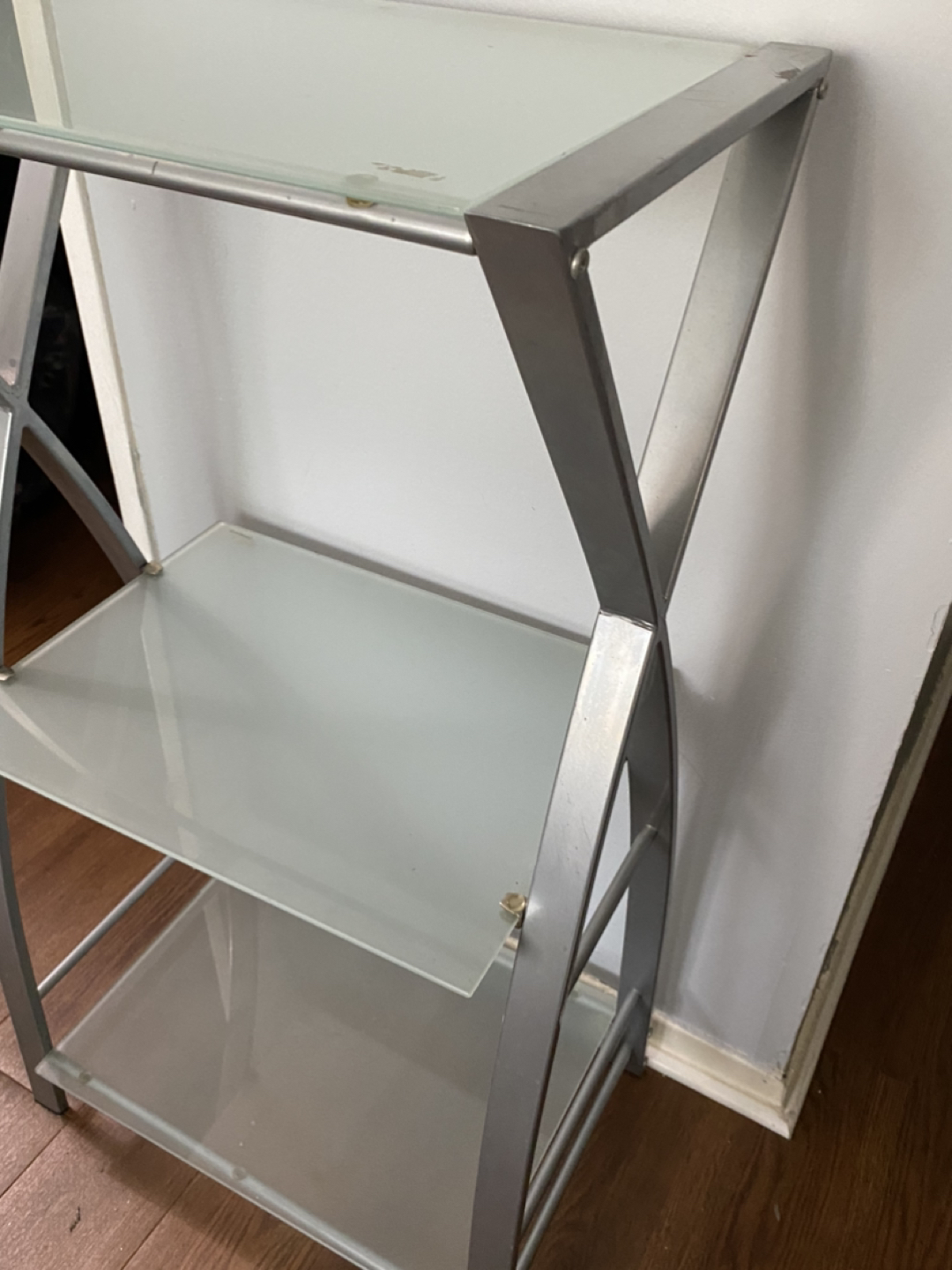 3 tier glass and metal display shelf thumbnail