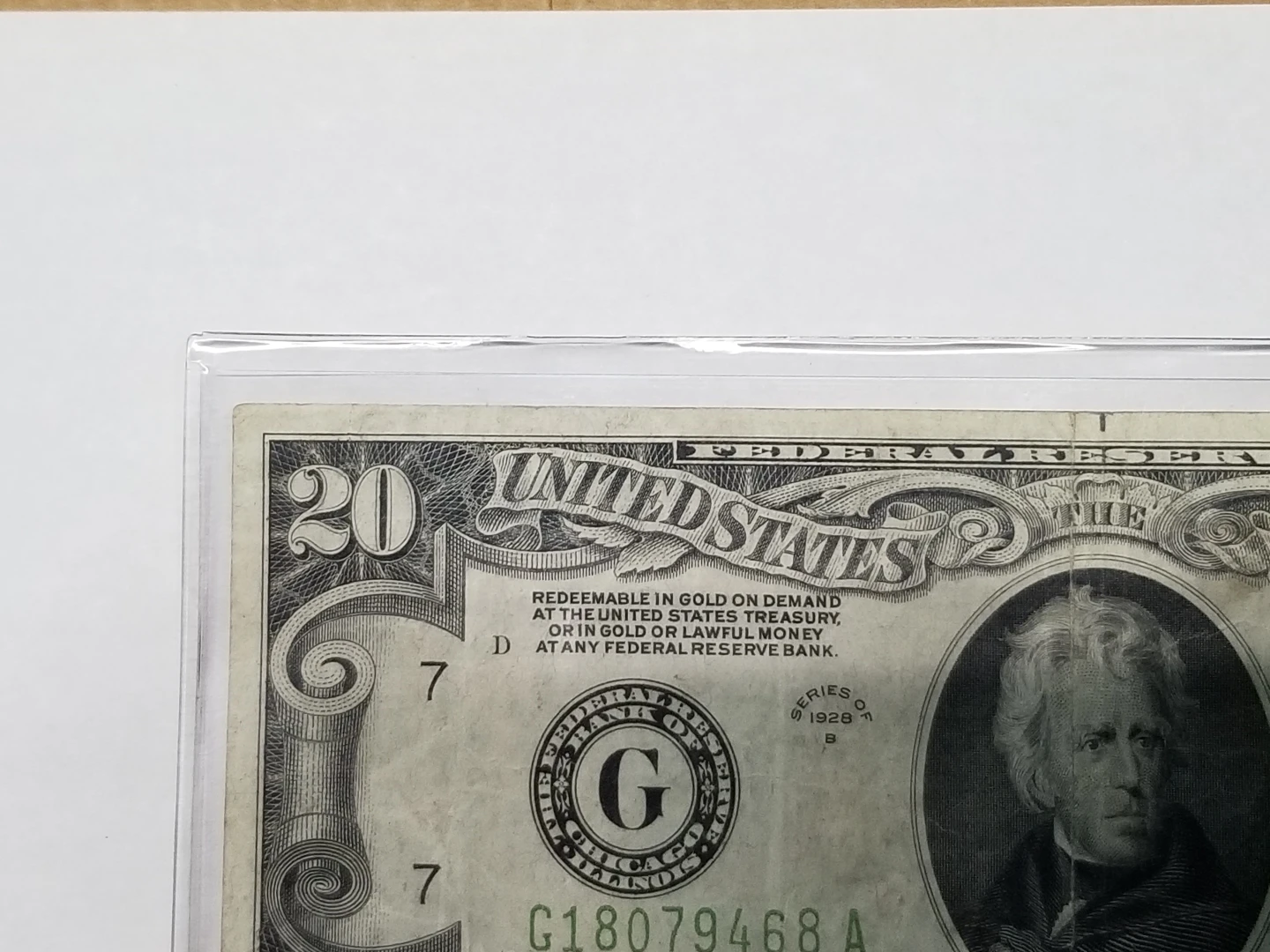 1928-B $20 Dollar Bill Federal Reserve Note Gold Clause Chicago image indicator(5)