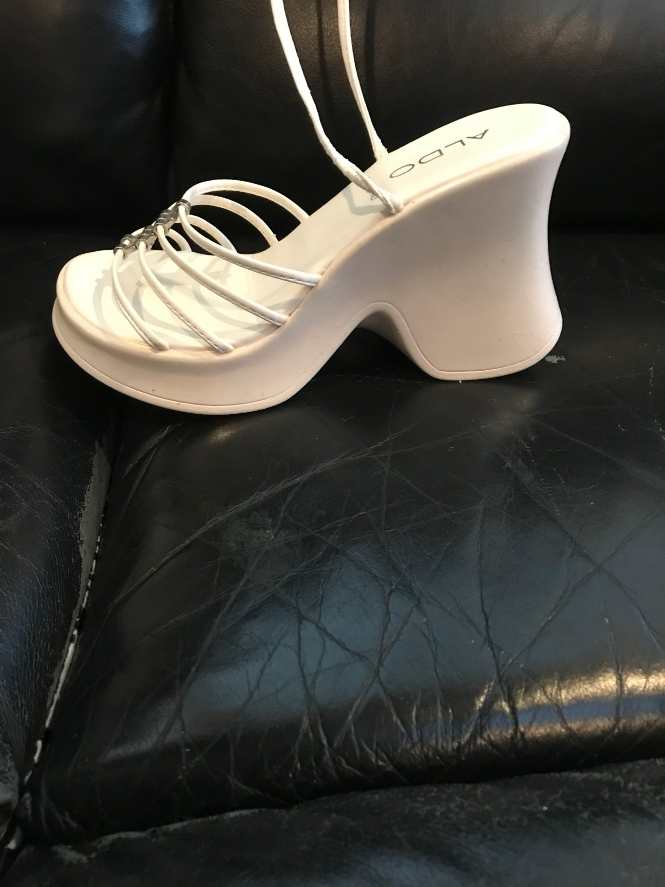 ALDO white leather with
crystals with ankle strip wires image indicator(3)