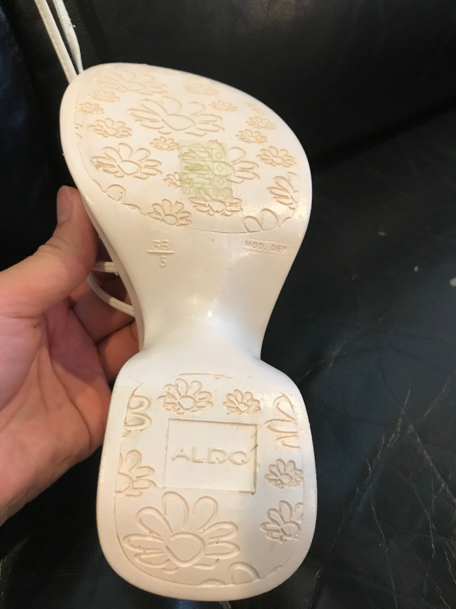 ALDO white leather with
crystals with ankle strip wires image indicator(4)