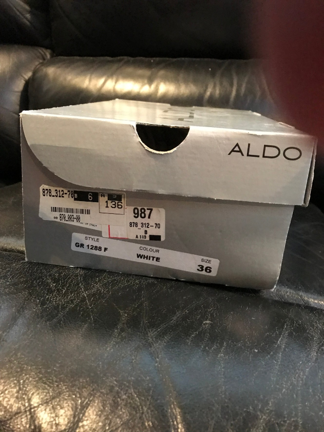 ALDO white leather with
crystals with ankle strip wires image indicator(5)