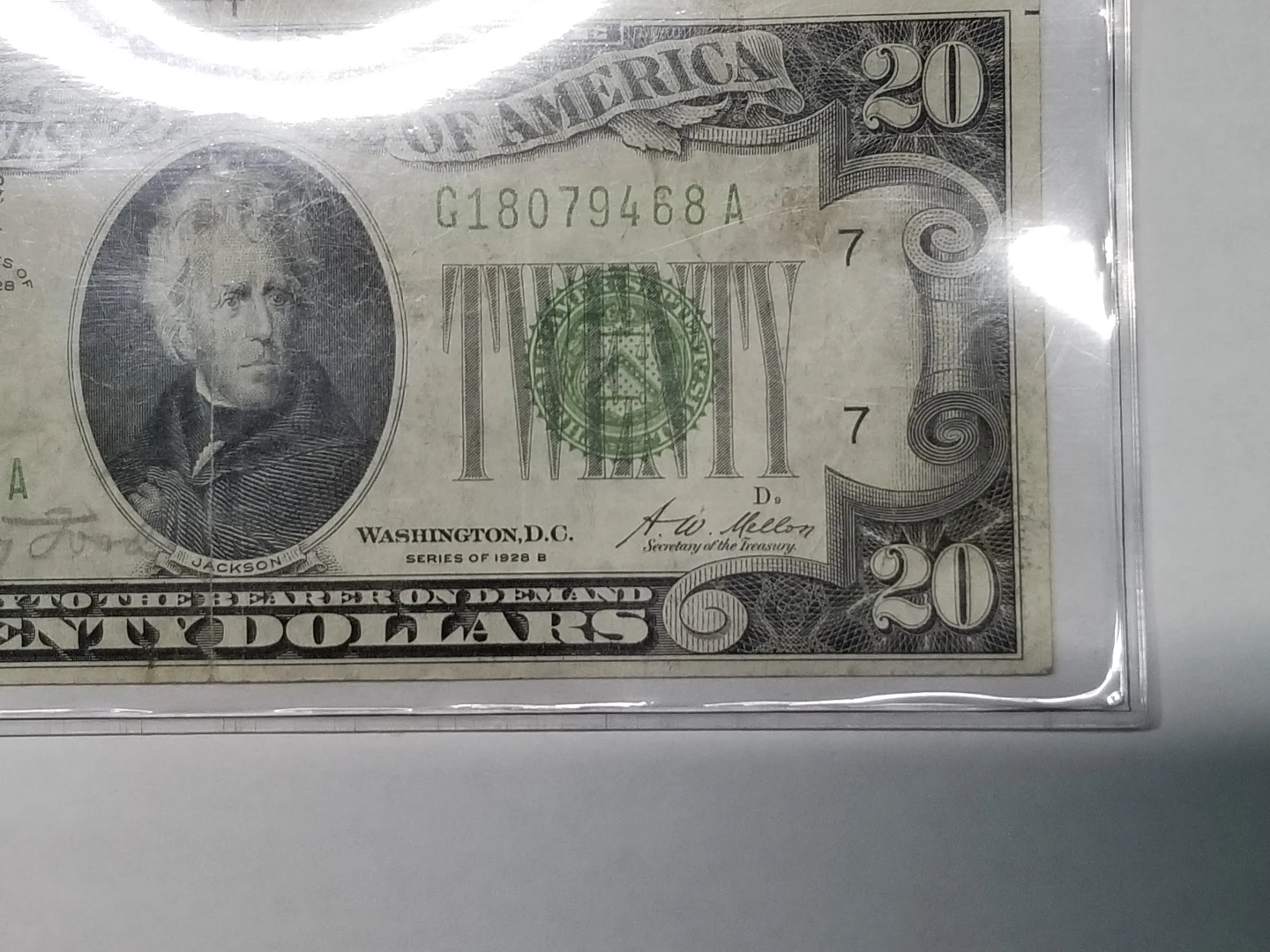 1928-B $20 Dollar Bill Federal Reserve Note Gold Clause Chicago image indicator(3)