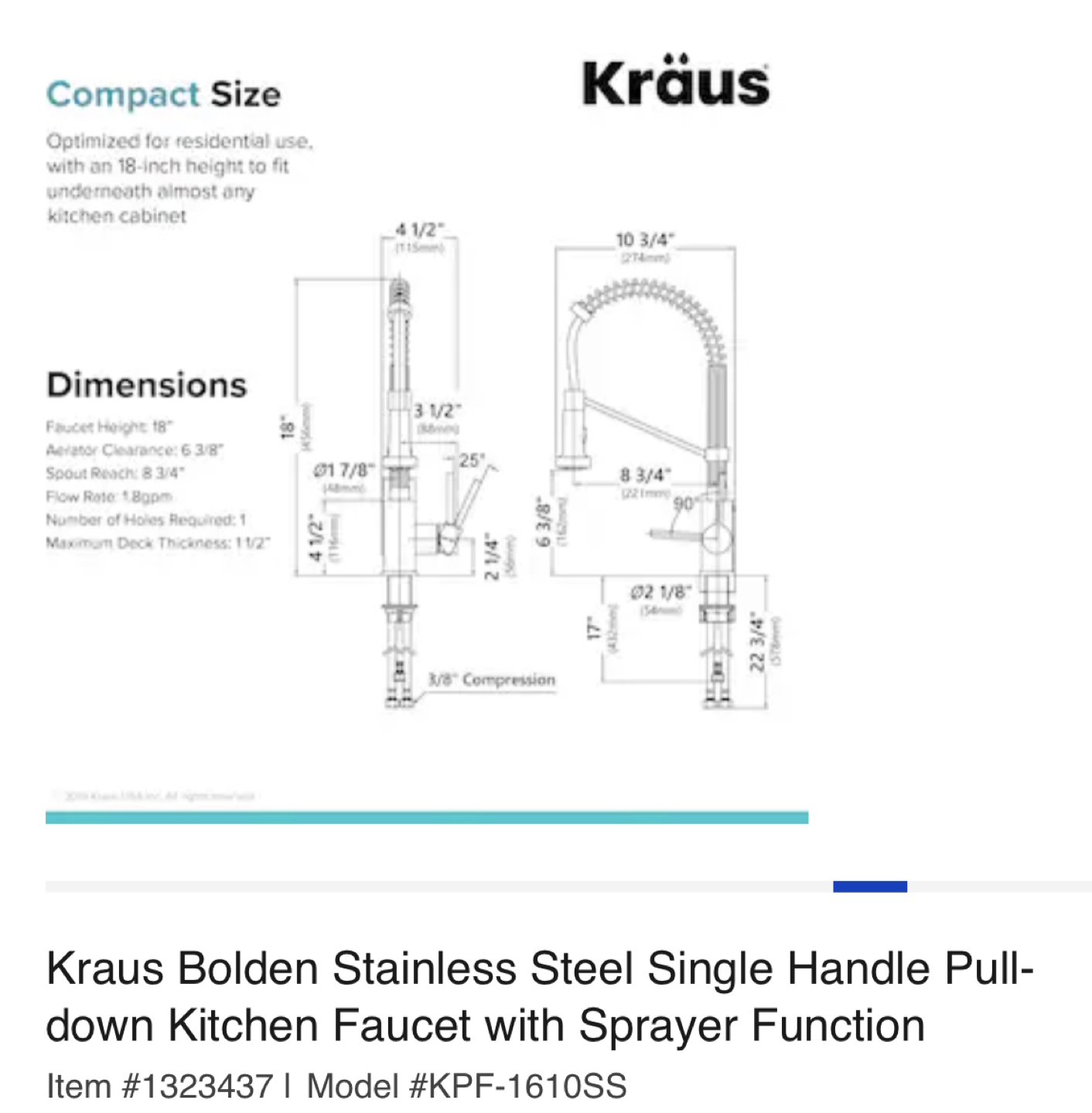 Kraus kitchen faucet - photo 3