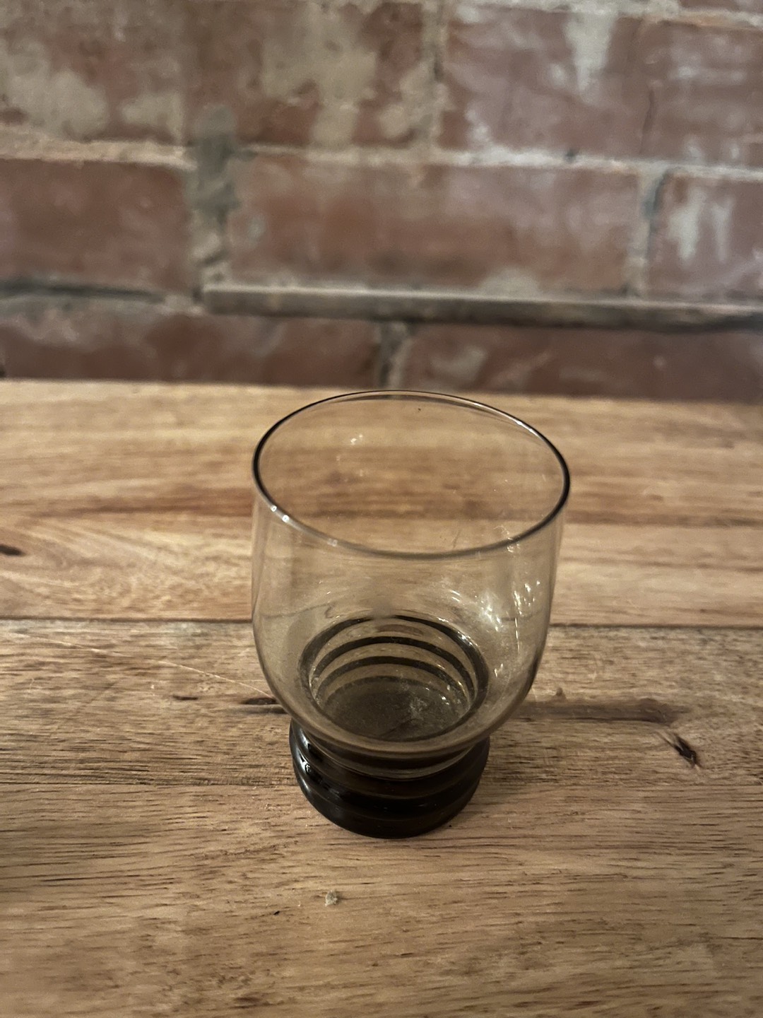 Vintage Smokey Brown Liquor Glasses - Set Of Three thumbnail