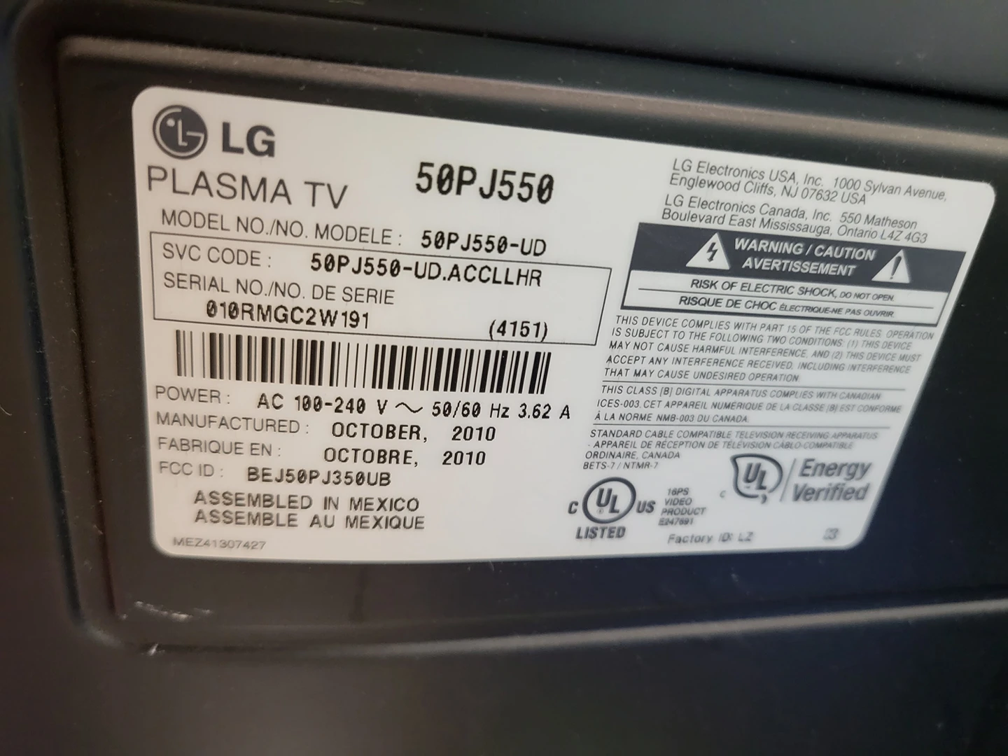 LG 50" plasma - photo 2