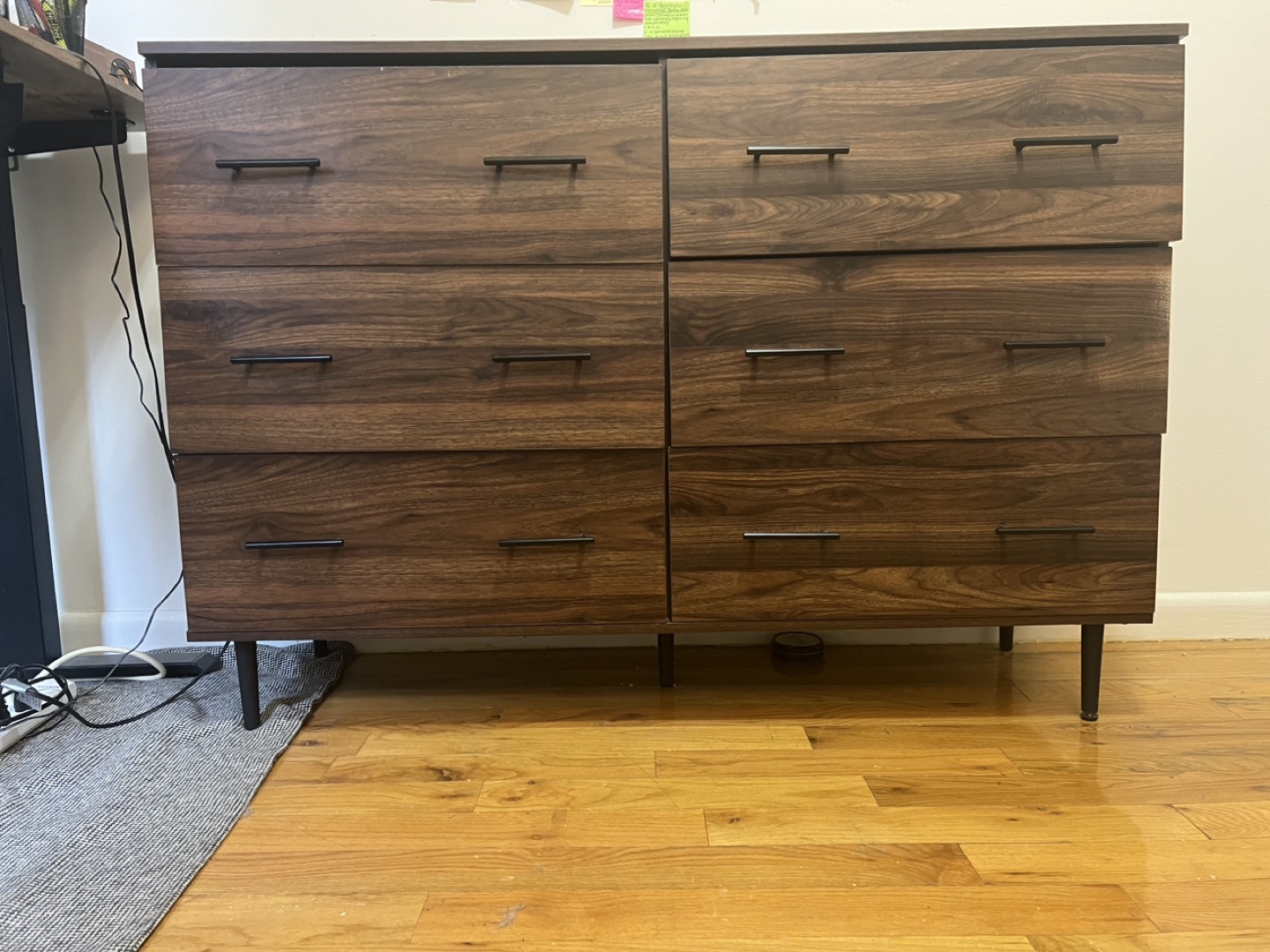Dark walnut 6 drawer dresser