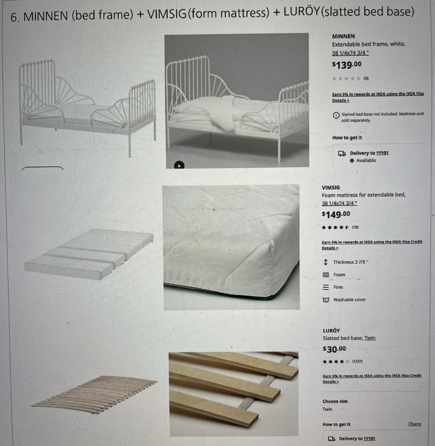 Minnen, vimsig, luroy/ kids bed frame and mattress