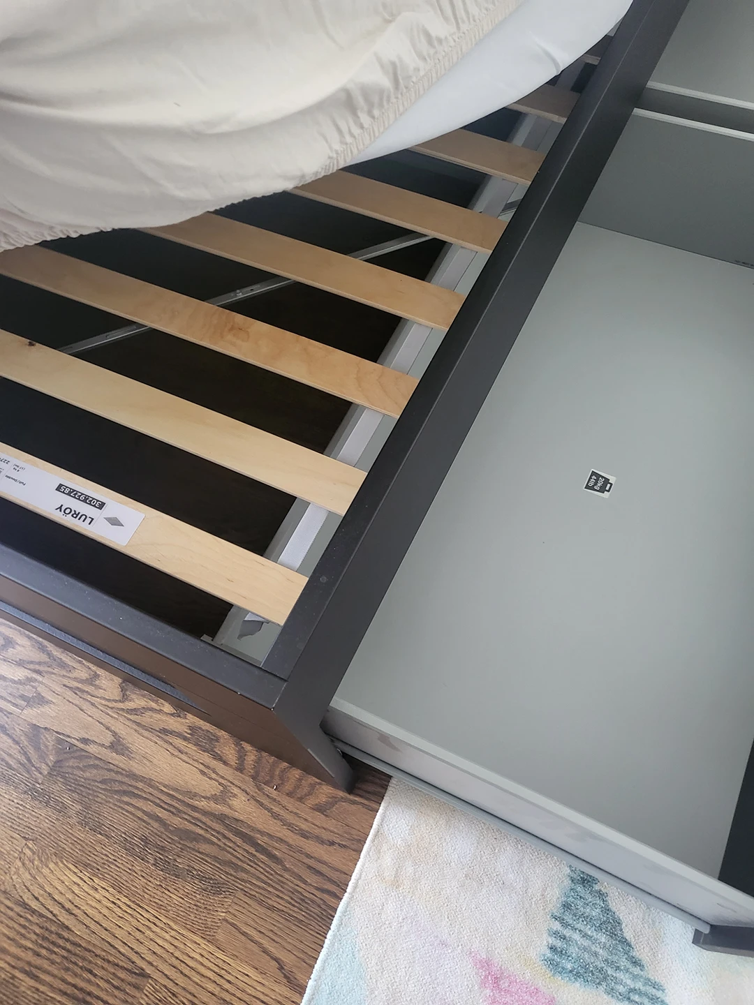 ikea double bed with four drawer and bloom mattress - photo 3