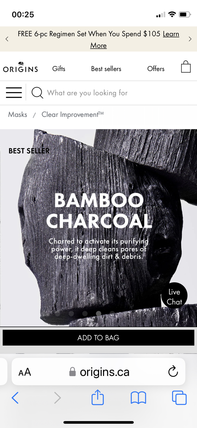 Origins clear improvement charcoal mask
