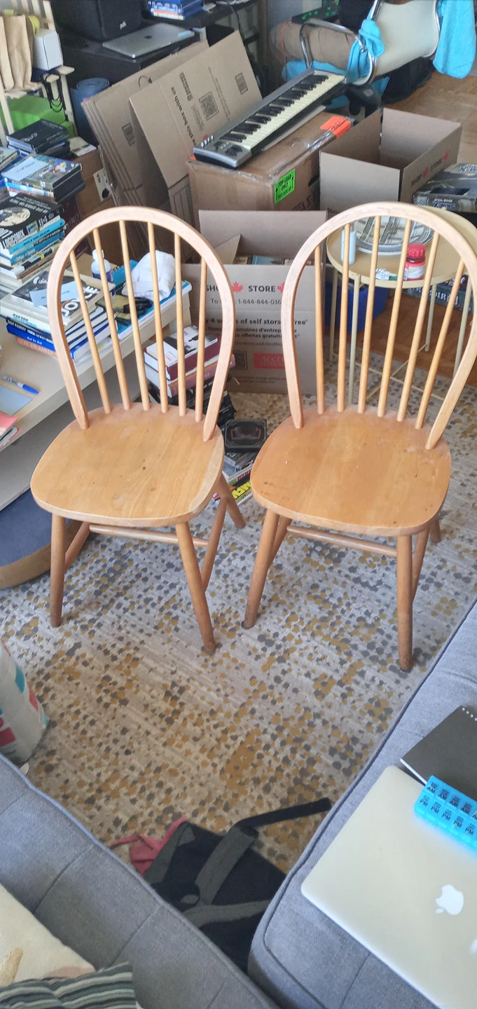 Wooden Chairs Brown Orange Rustic Homey Cute Furniture - photo 2