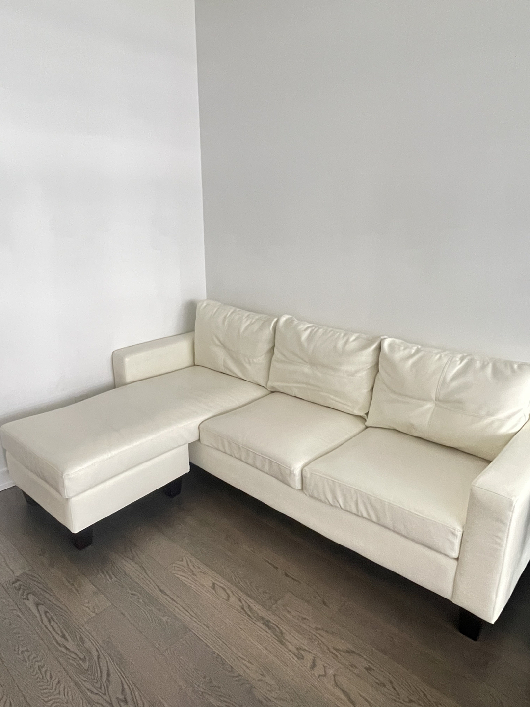White leather couch