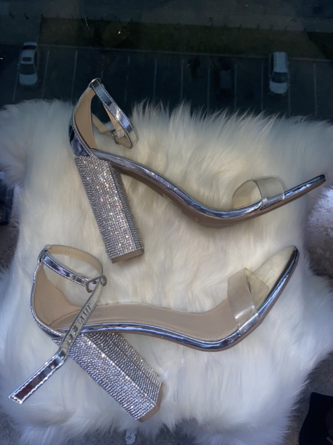 Women’s Sparkly Open Toe Chunky Heels👠❄️ image indicator(4)