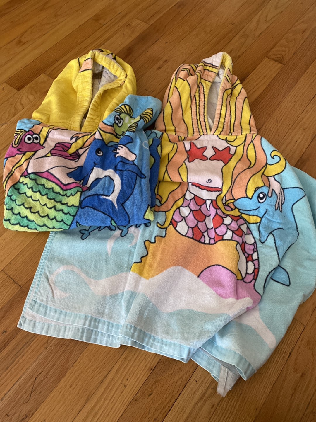 2 hooded girls beach towel