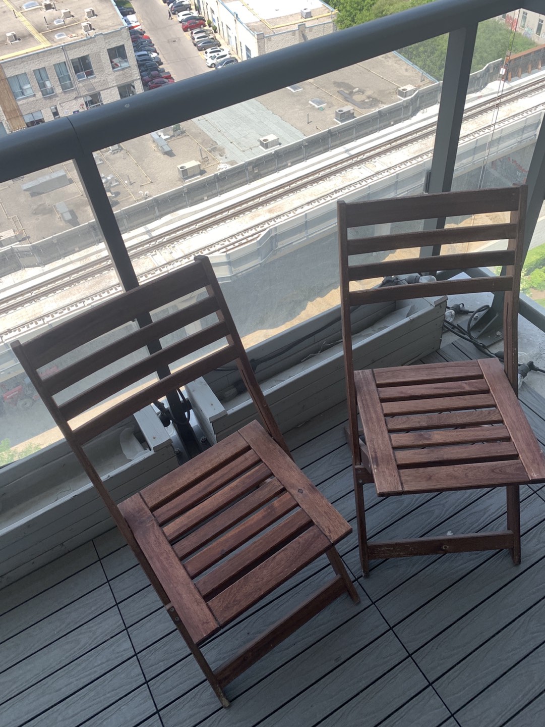 2 patio foldable chairs thumbnail