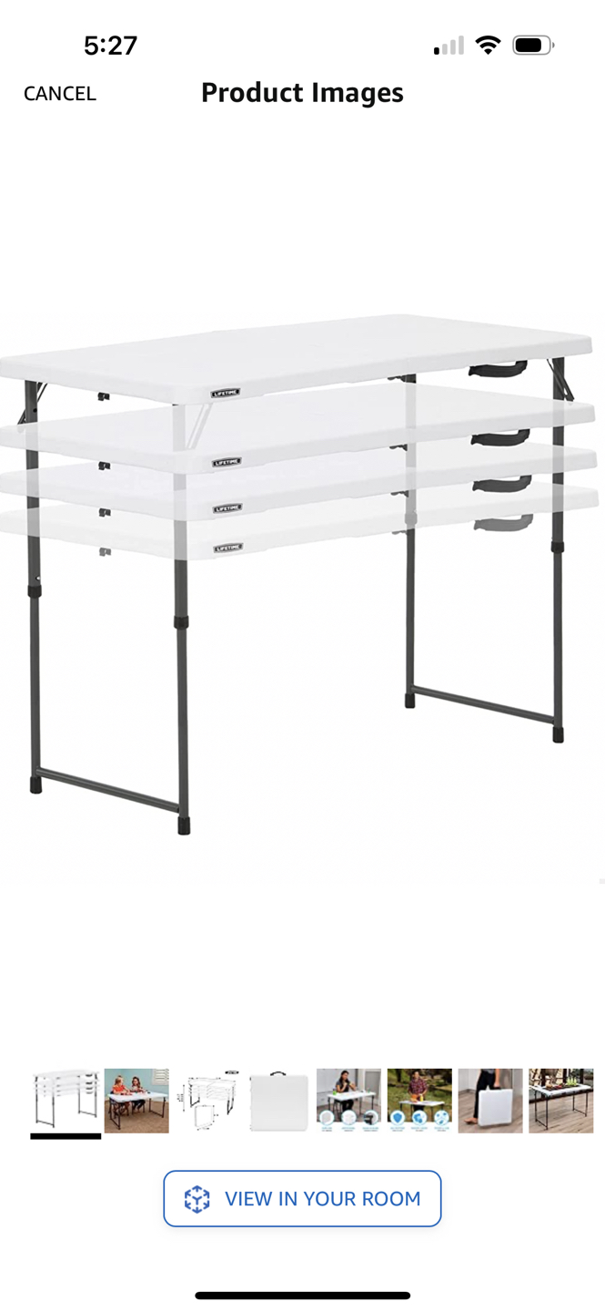 Lifetime Height Adjustable Utility Folding Table