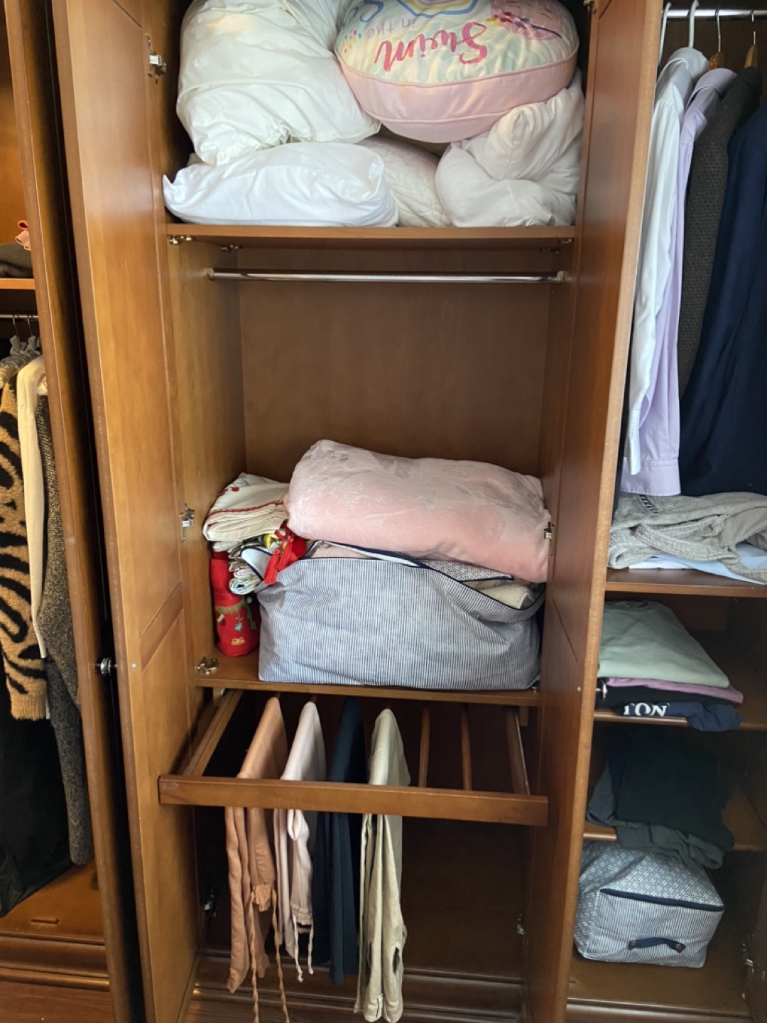 Handcrafted Solid Wood 6-Door Master Bedroom Wardrobe - photo 5