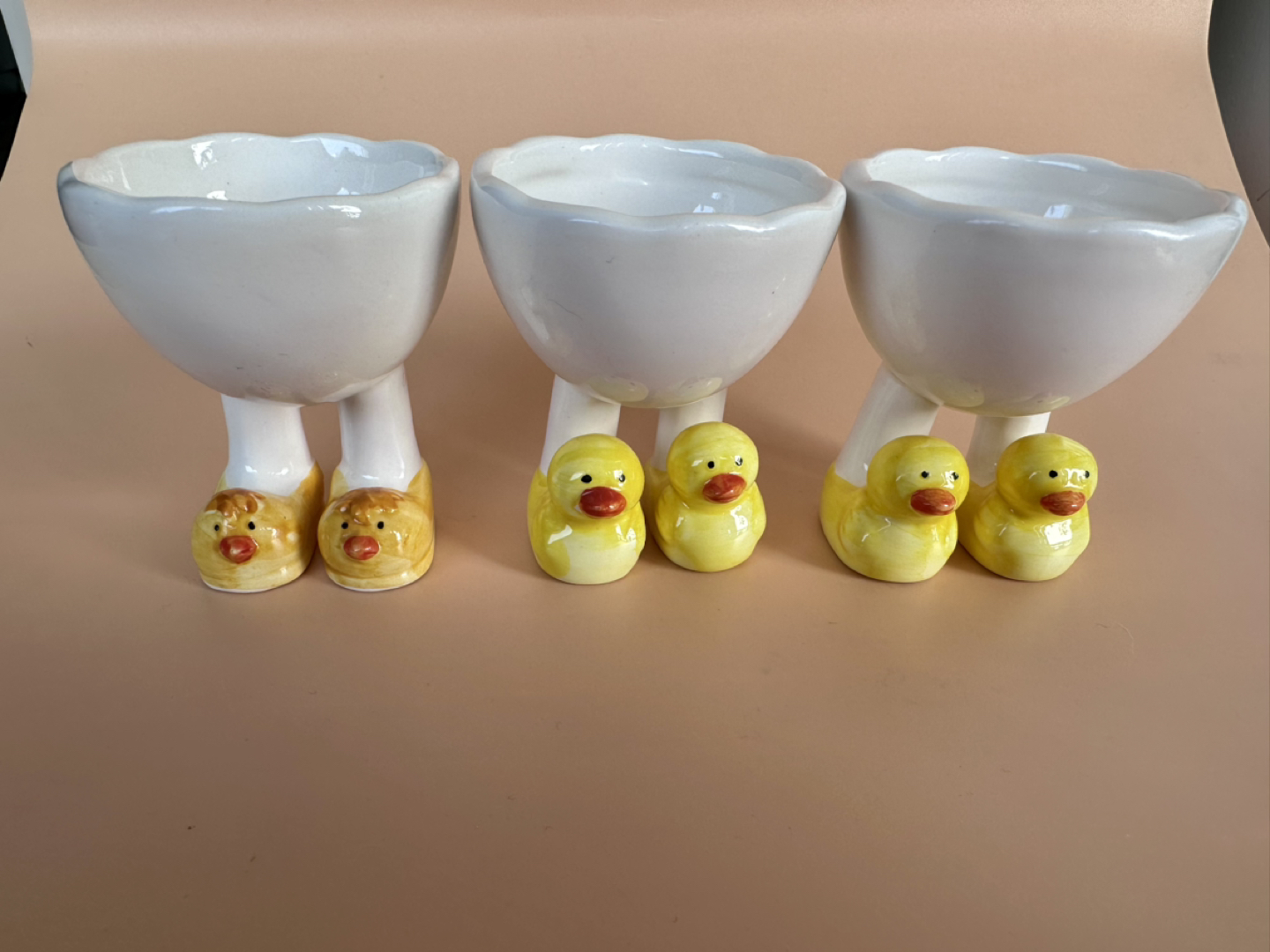 3 Vintage Breakfast Egg Holders