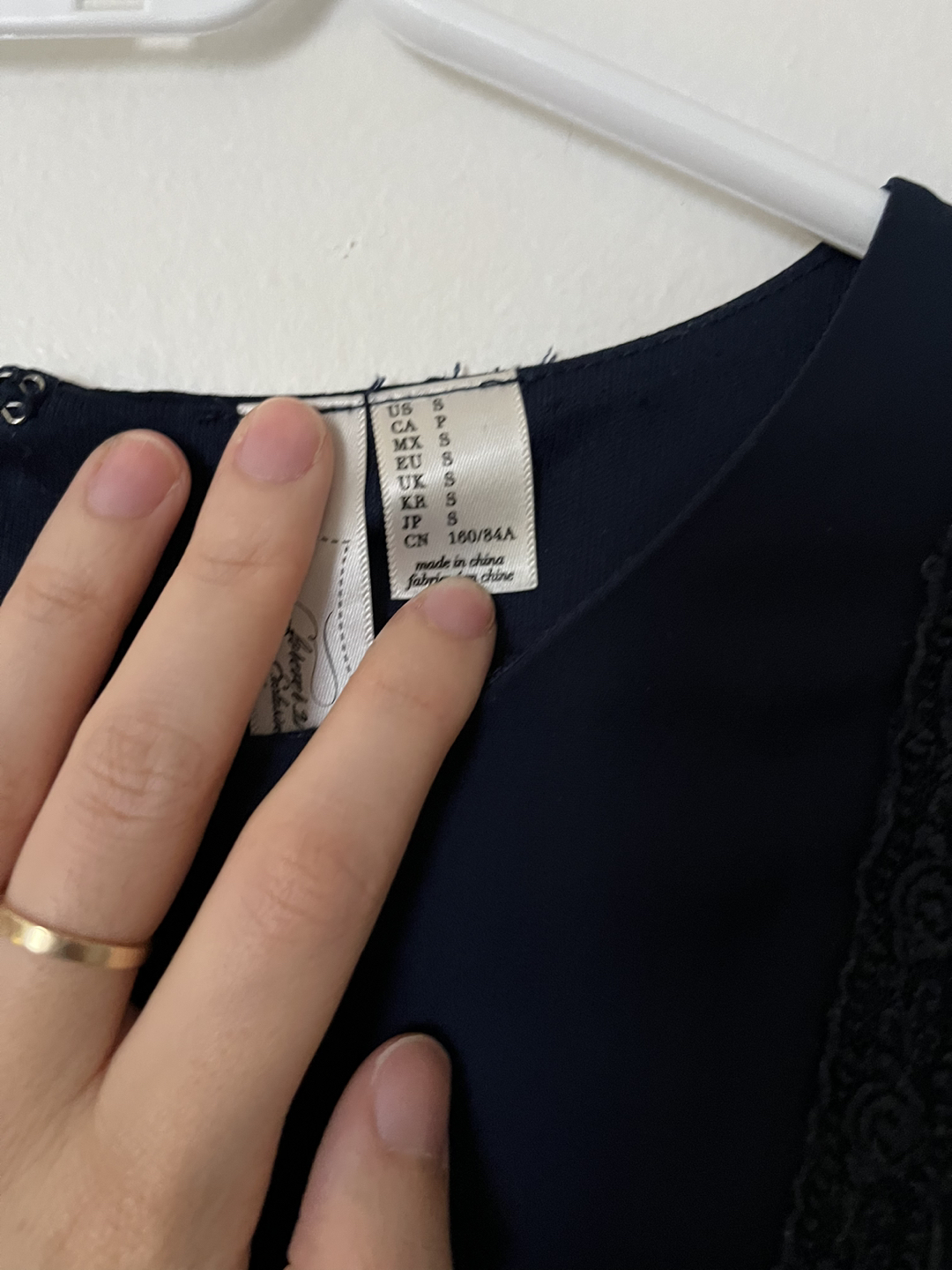 Navy blue dress lined - photo 3