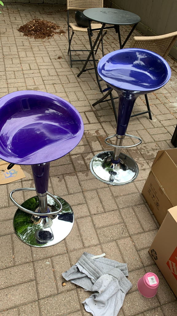 two bar stools chairs
