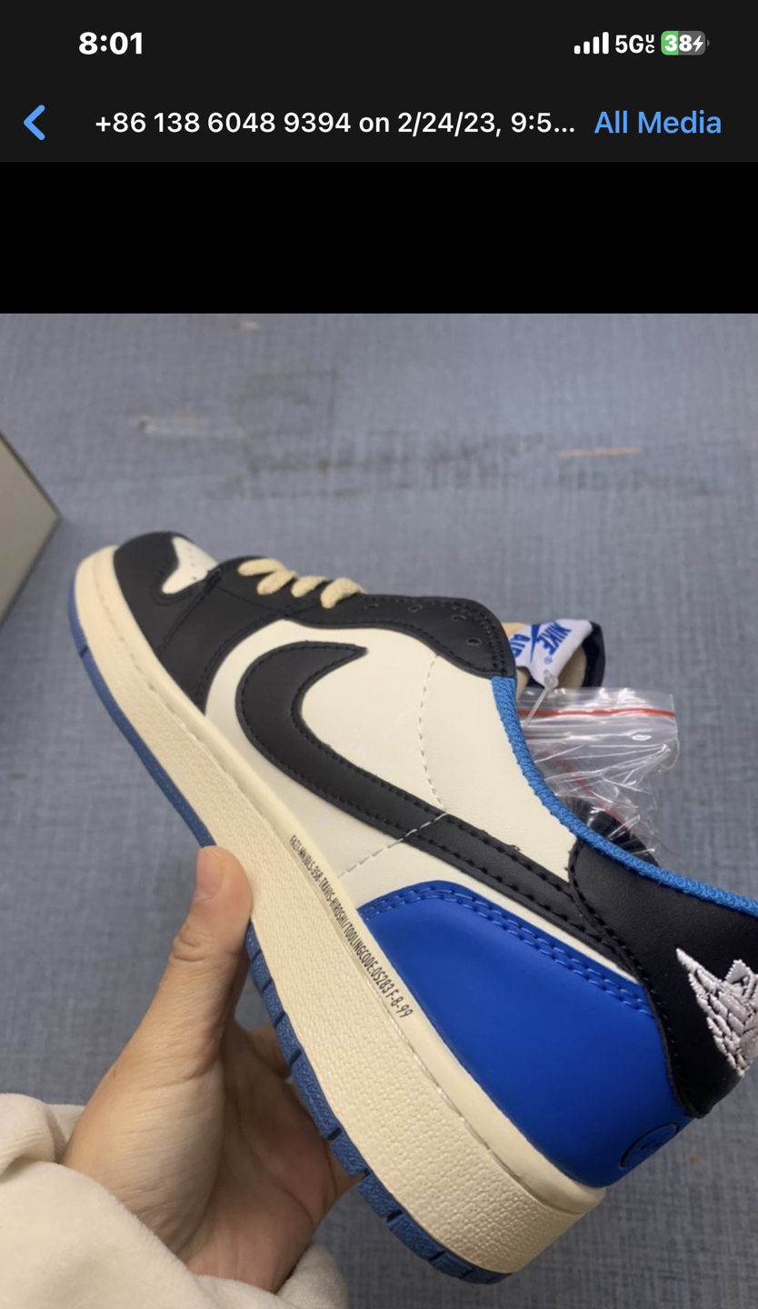 Nike Air TS Cactus Jack Men’s Size 8.0 Fragment Blue Black Royal