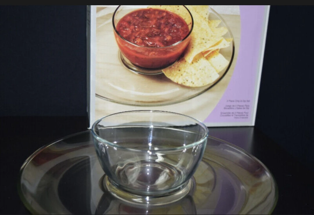 Anchor Hocking Monaco 2 Piece Glass Chip & Dip Set - photo 3