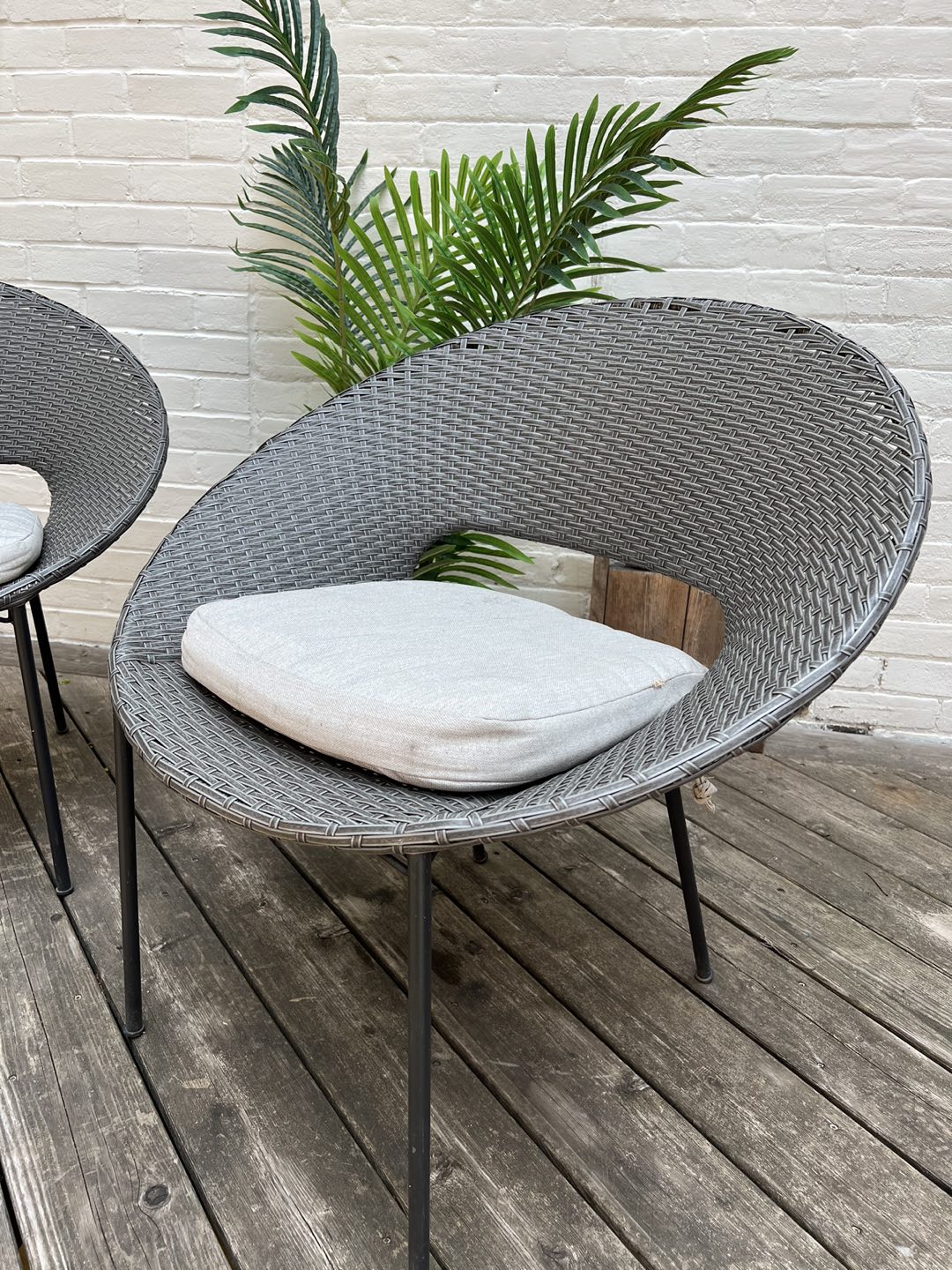 Two Outdoor Wicker Chairs - photo 2