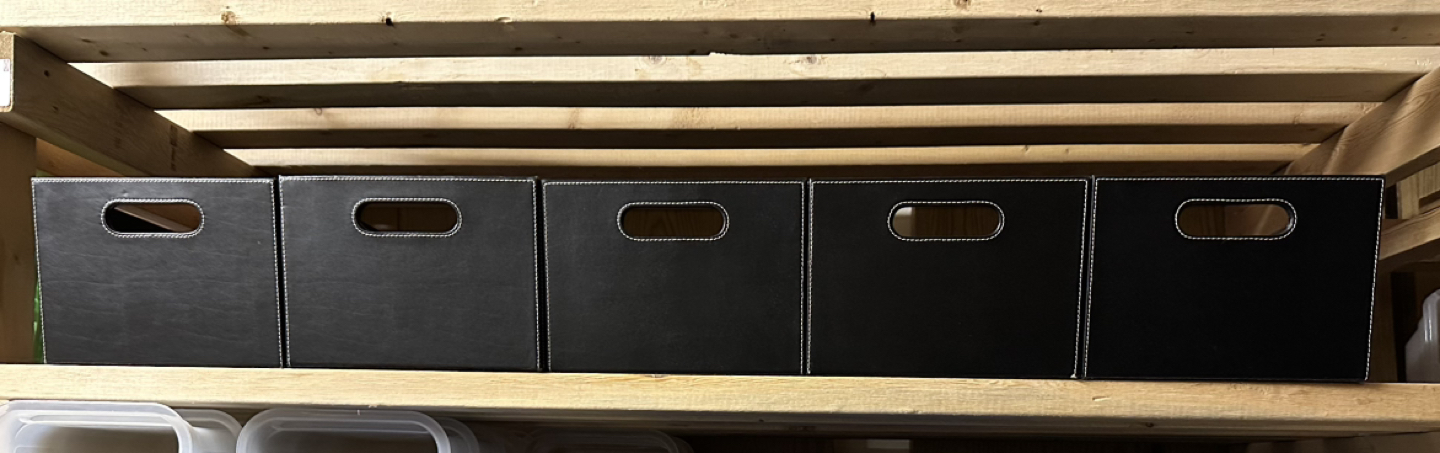 Black Faux Leather Storage Boxes thumbnail