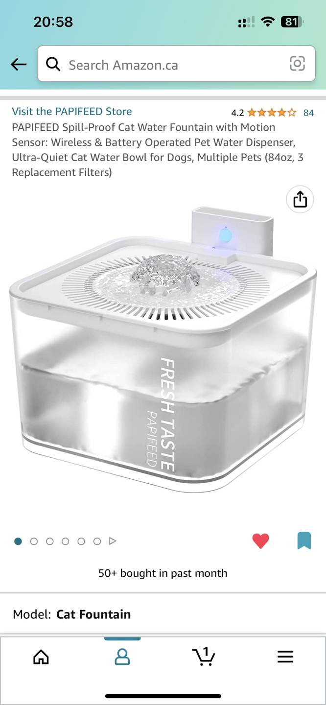 Spill-Proof Cat Water Fountain with Motion Sensor