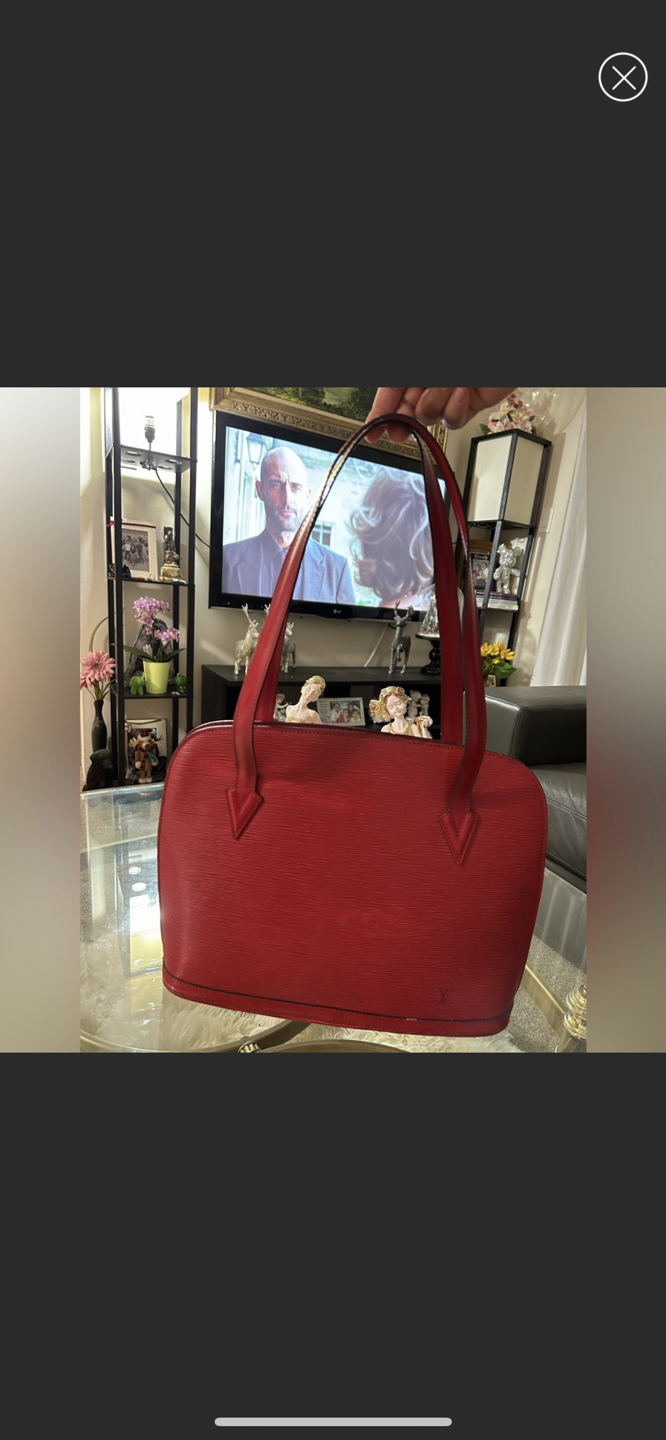 Authentic Louis Vuitton Red Epi Lussac Bag