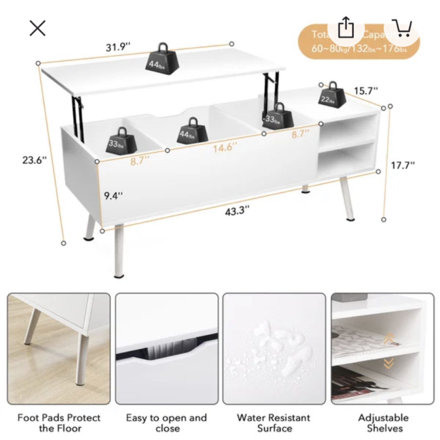 White Cofee table (new/unopened) - photo 2