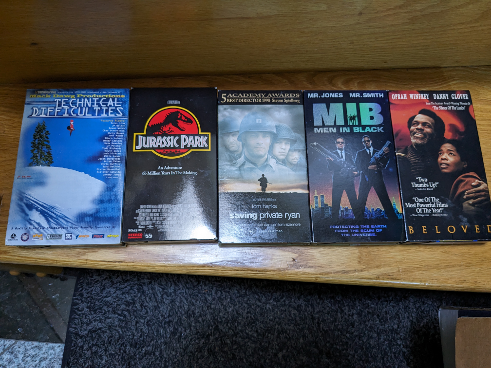 #freecycle VHS movies Jurassic Park, Saving Private Ryan etc thumbnail