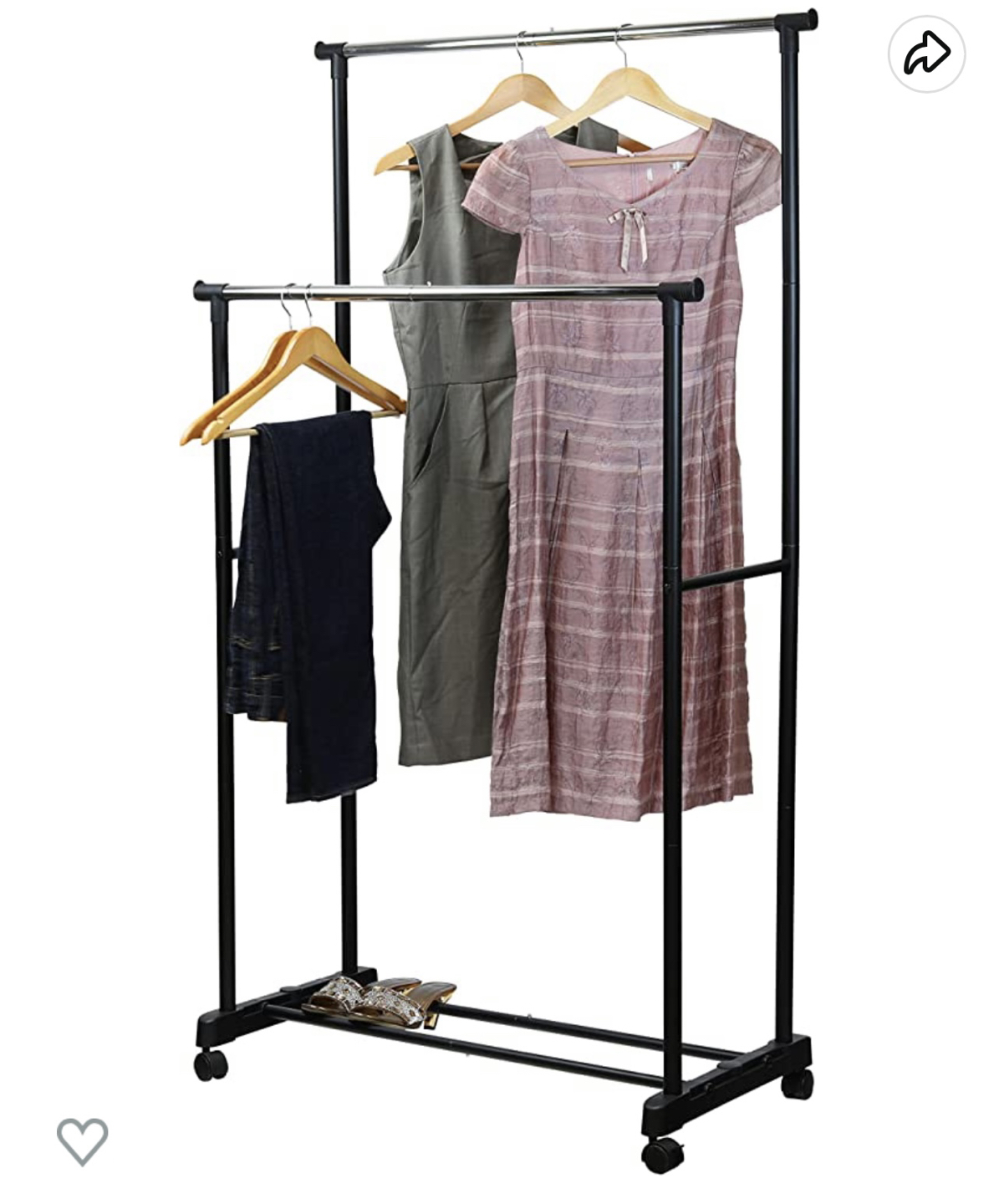 Double rod portable clothing rack image indicator(4)