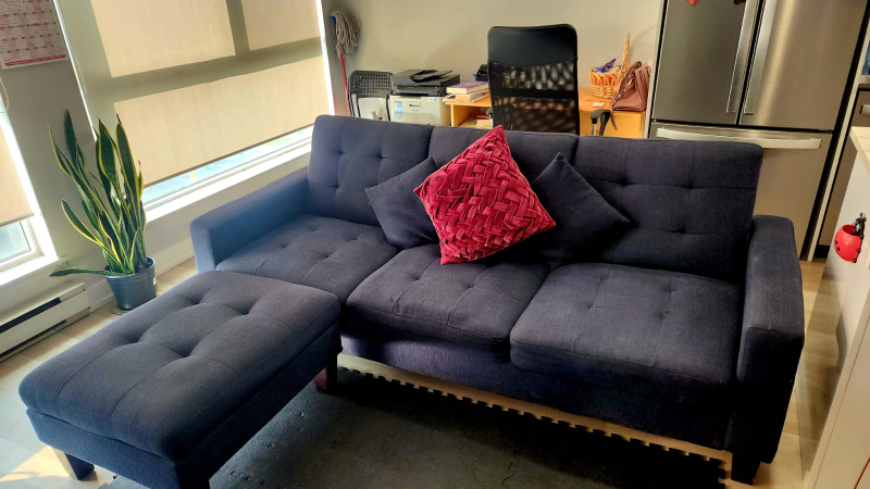 sectional sofa with ottoman in denim blue