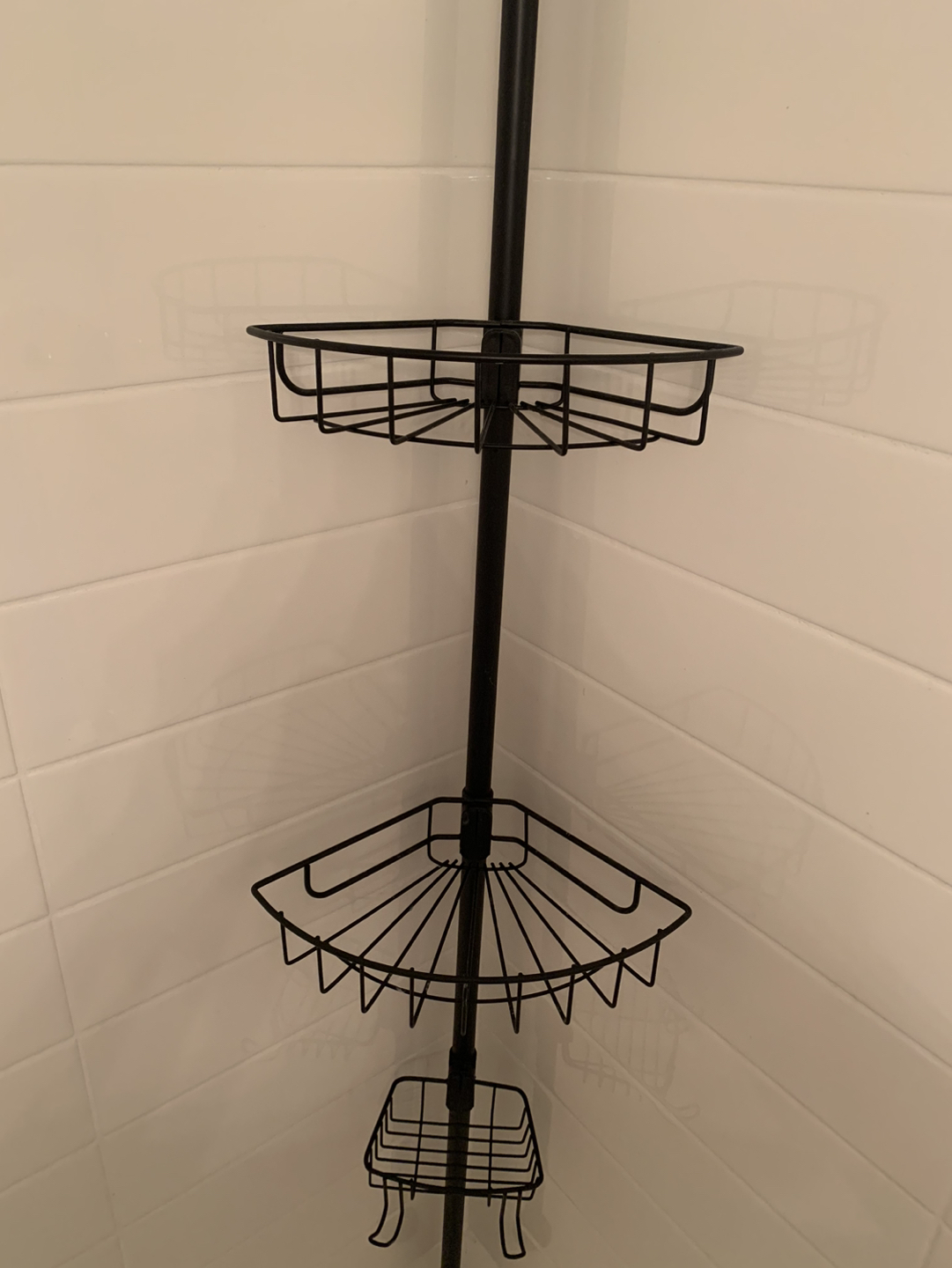 Corner wall shelf unit, stainless steel black - photo 3