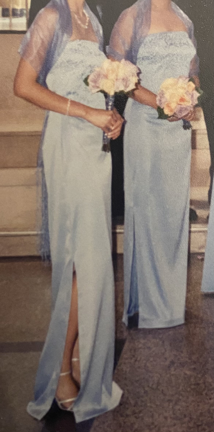 Bridesmaid Strapless Floor-Length Dress Baby Blue - photo 5