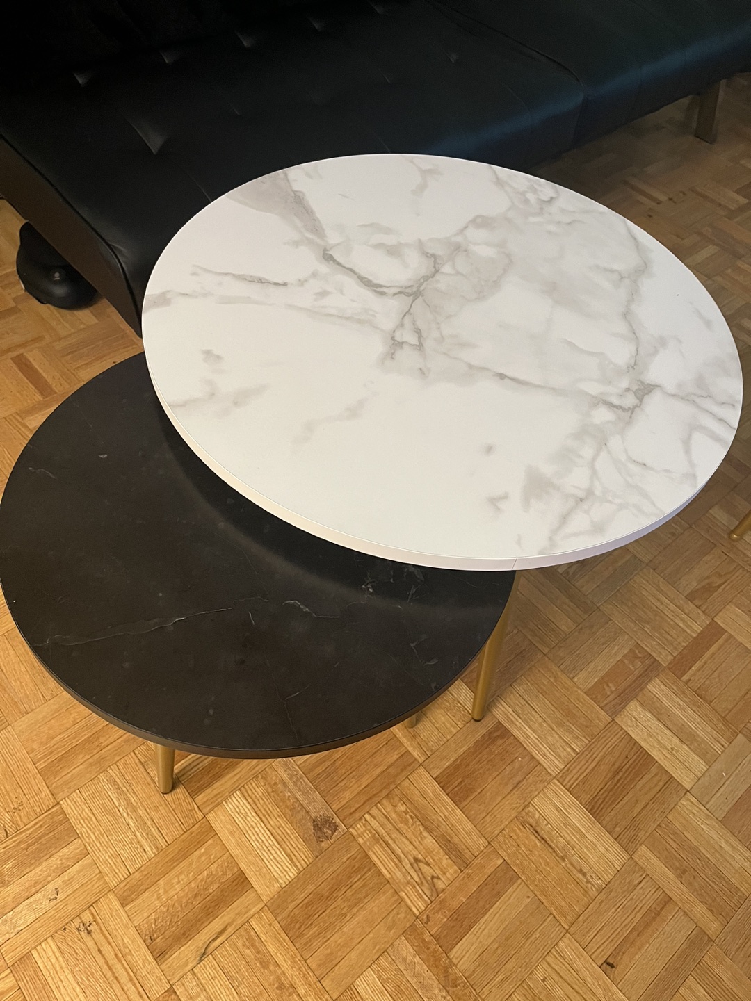 Nesting End Coffee Table Set of 2, 23.6"&17.75"