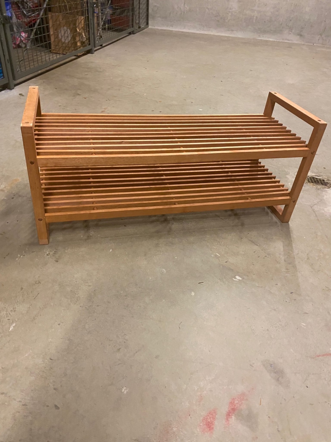 Wood shoe rack
