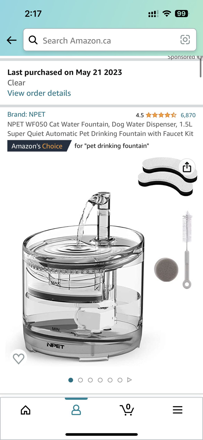 Cat Water Fountain, Dog Water Dispenser, 1.5L