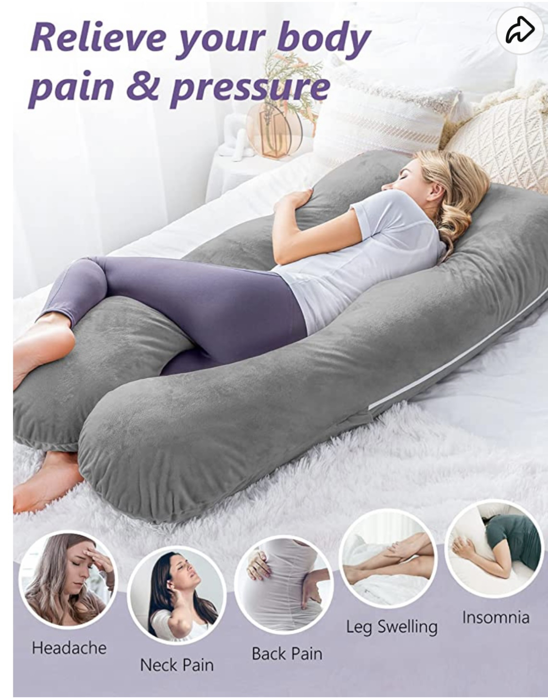 U-Shaped Pregnancy Pillow - photo 3
