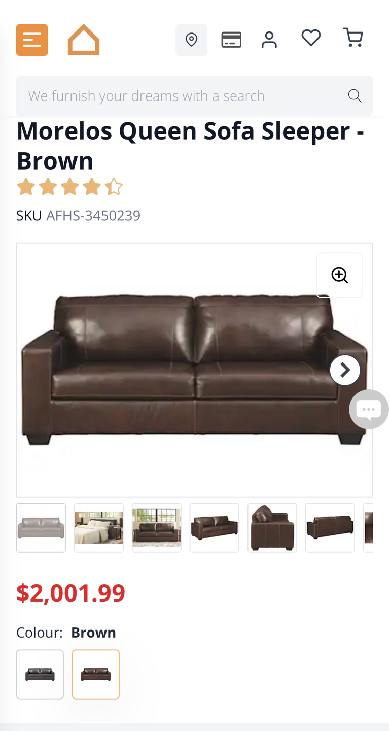 Leather Brand New-Tags on Morelos Queen Sofa-Bed image indicator(3)