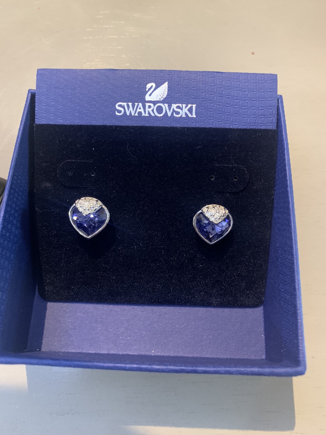Swarovski heart stud earrings