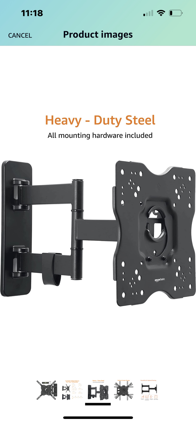 Amazon Basics Full Motion TV Wall Mount for 26-55 Inch TVs - photo 2